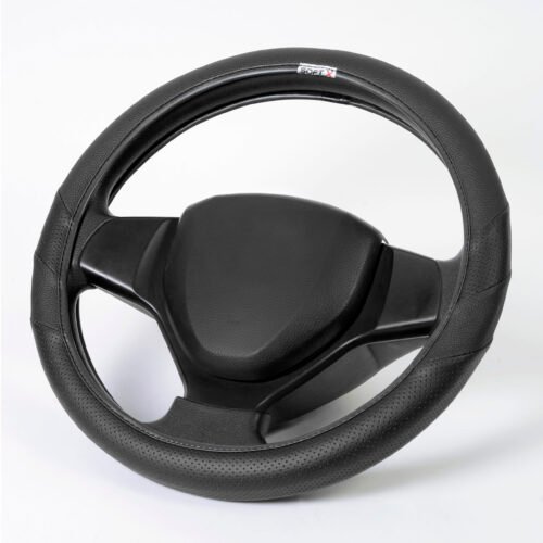 Soft X India Premium Custom Fit Car Steering Cover Black Art Leather 4300