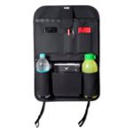 Premium car seat side pocket organizer for Indian family cars to store tablets and water bottles efficiently and safely.