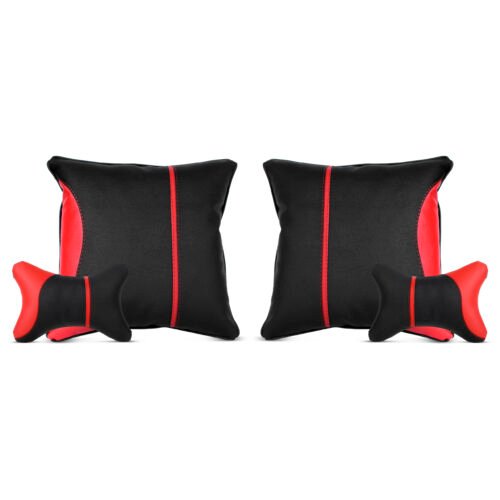 Soft X India Recron Filled Car Neck Pillow Cushion Black Red Comfort