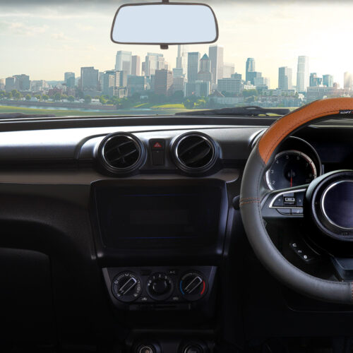 Soft X India Luxury Custom Fit Steering Wheel Cover Black Tan Type 3