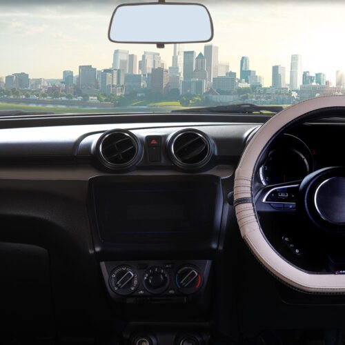 Soft X India Custom Fit D Shape Steering Wheel Cover Deluxe Black
