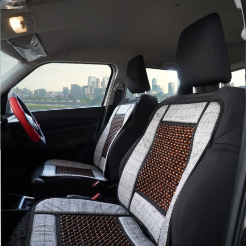 Soft X India Universal Car Seat Wooden Beads Massage Cushion Black